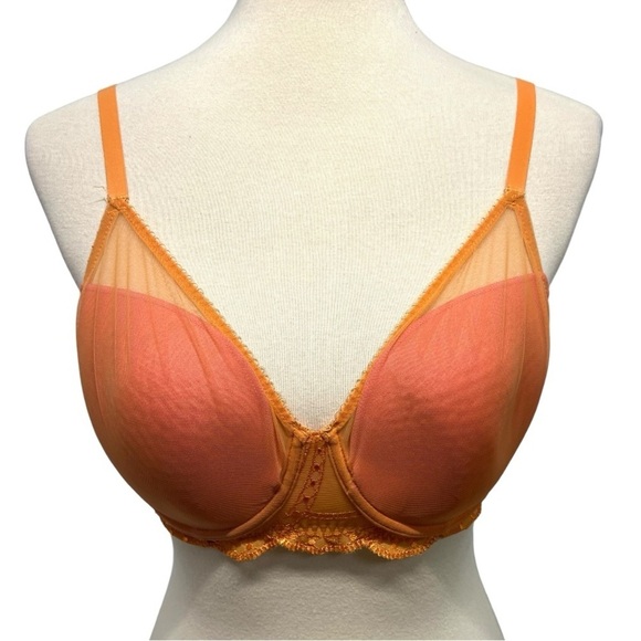 Natori Orange Lace Underwire Bra Women’s 36D - Picture 2 of 9